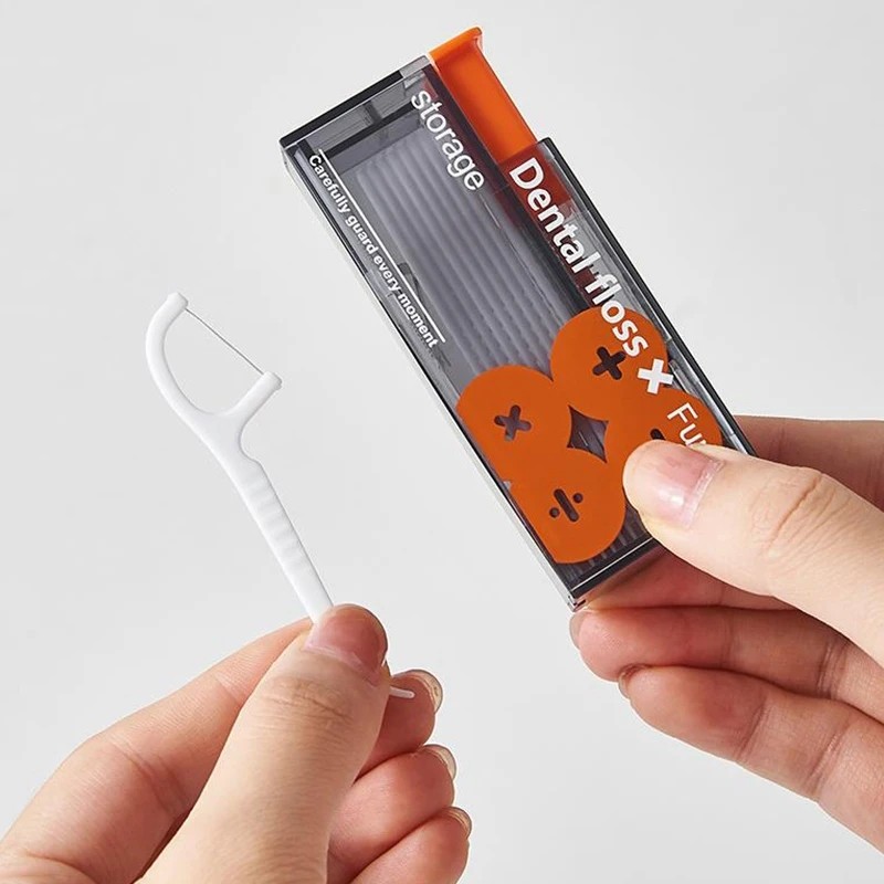 Portable Floss Dispenser – Automatic Ejectable Floss Organizer with 10 Disposable Floss Sticks