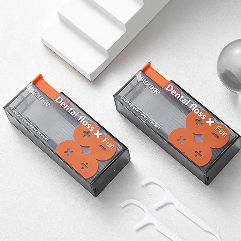 Portable Floss Dispenser – Automatic Ejectable Floss Organizer with 10 Disposable Floss Sticks