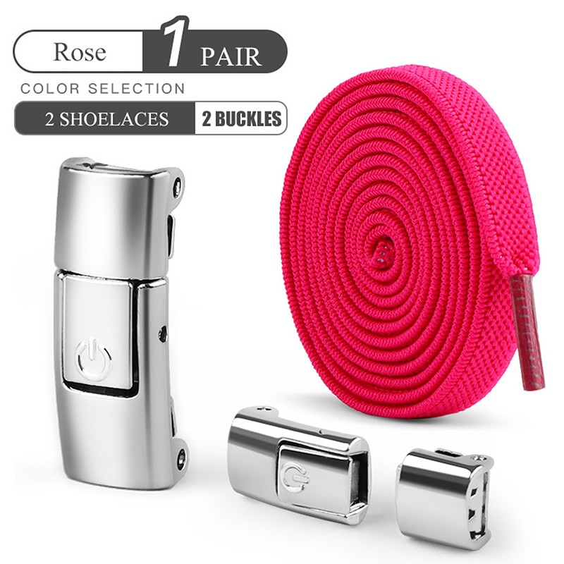 8mm No-Tie Elastic Shoe Laces with Press Lock – Widened Flat Shoelaces