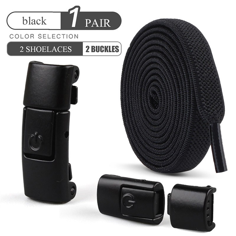 8mm No-Tie Elastic Shoe Laces with Press Lock – Widened Flat Shoelaces