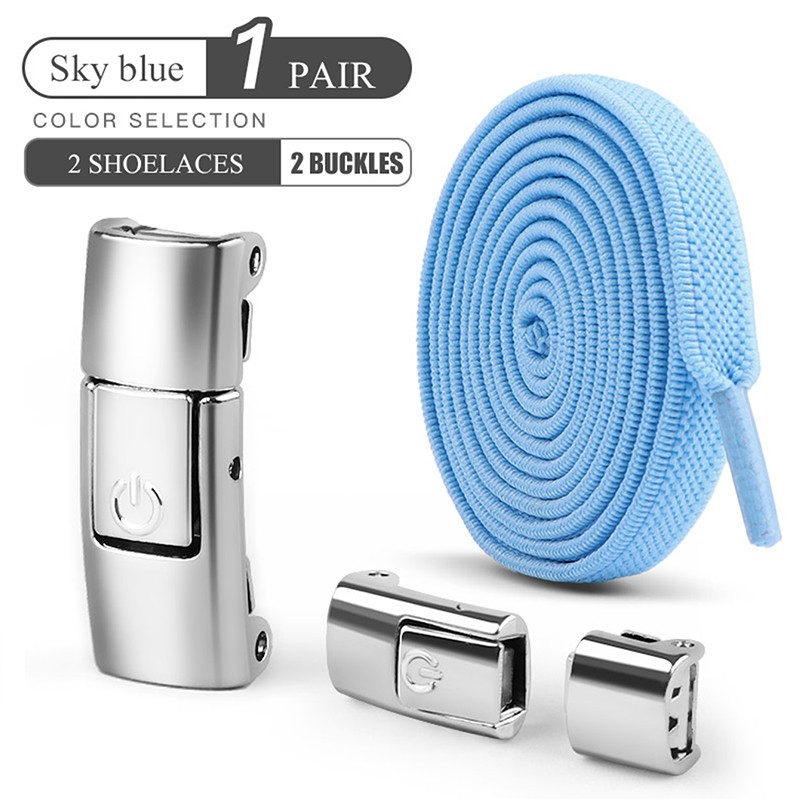 8mm No-Tie Elastic Shoe Laces with Press Lock – Widened Flat Shoelaces