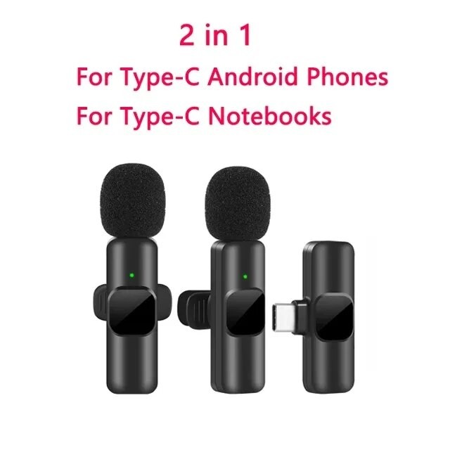 Wireless Lavalier Microphone – Portable Mini Mic for iPhone, Android