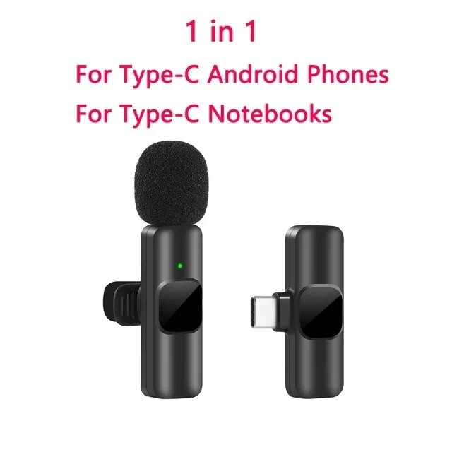 Wireless Lavalier Microphone – Portable Mini Mic for iPhone, Android