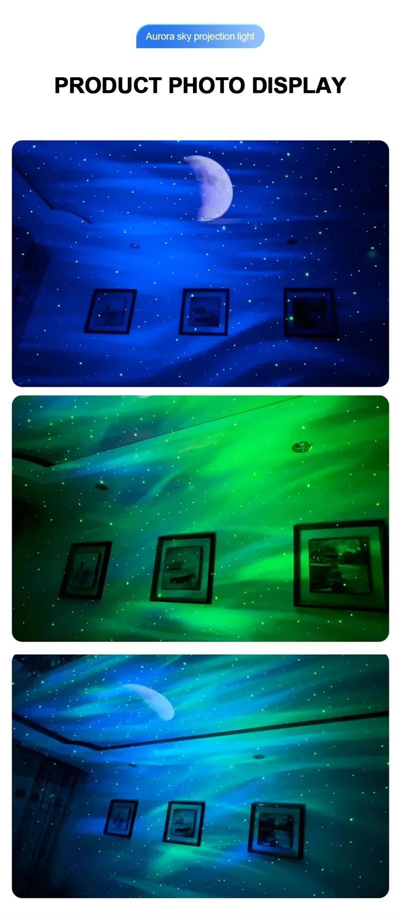 Aurora Borealis Starlight Projectors LED Galaxy Star Atmosphere