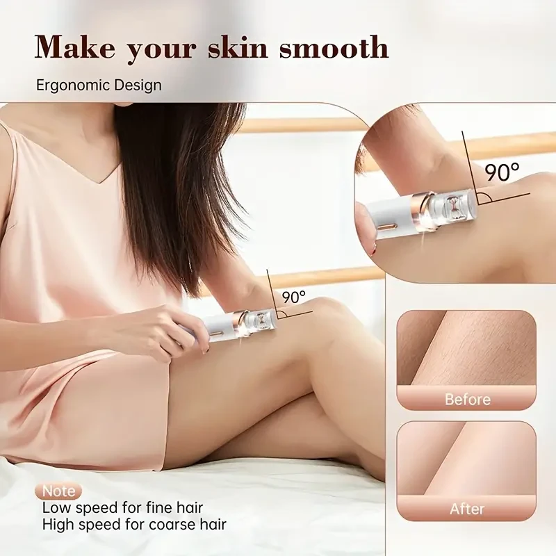 Conduroma 2-in-1 Electric Epilator & Shaver for Women, USB Rechargeable Facial Hair Removal, 18 Tweezers Precision Trimmer for Face, Legs, Bikini, Arms, 4-12V Operating Voltage, 350mAh Lithium Battery
