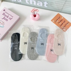 Summer Bow Socks Thin Shallow Mouth Invisible Non-slip Tight
