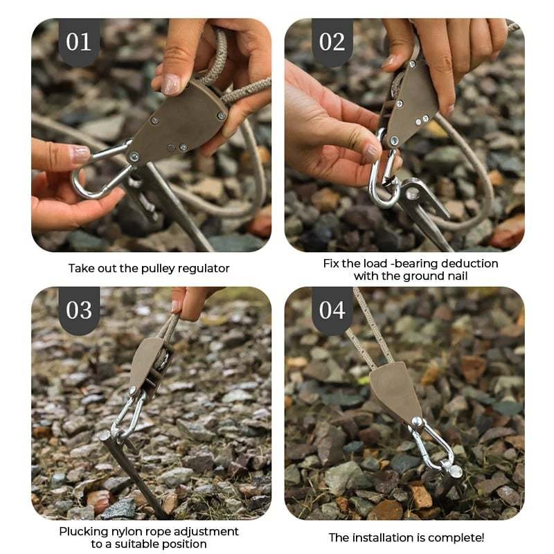 Portable Adjustable Fix Camping Rope 2 Pcs