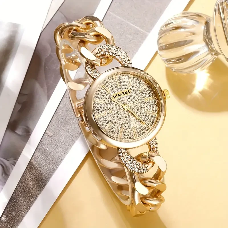 Vintage Chic Women’s Quartz Watch & Bracelet Set