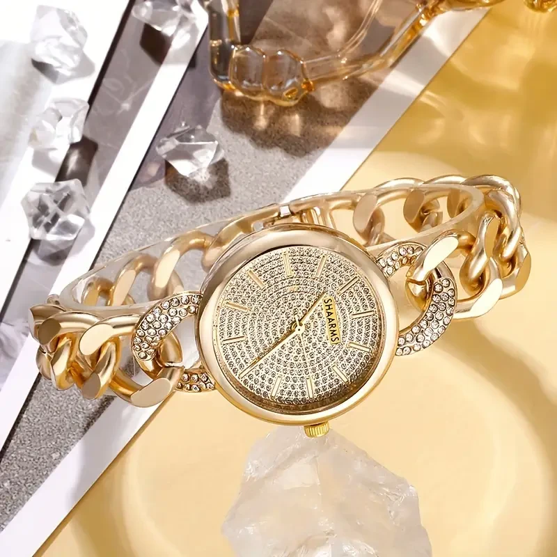 Vintage Chic Women’s Quartz Watch & Bracelet Set