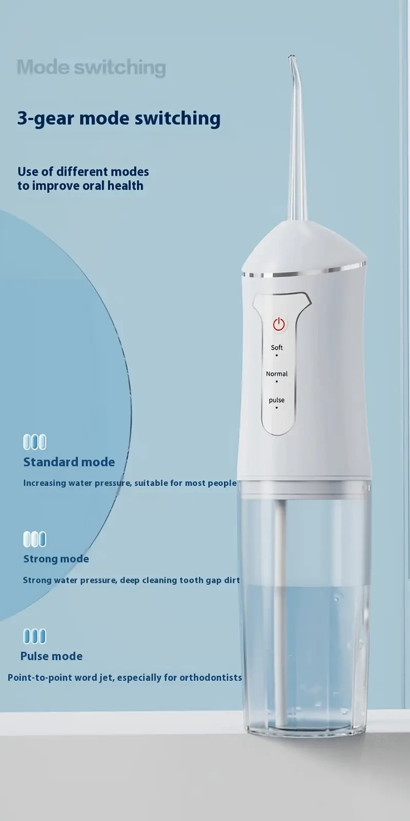 Rechargeable Cordless Water Flosser with 4 Nozzles - USB Powered, 360° Rotating Spray Head for Deep Cleaning Teeth & Gaps, Perfect Holiday or Christmas Gift