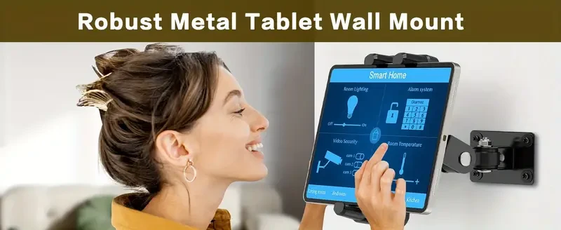360° Swivel Tablet Wall Mount - Holder For 11.94-32.77cm Devices, Non-Slip & Adjustable Viewing Angles, Ideal For Kitchen, Office & More