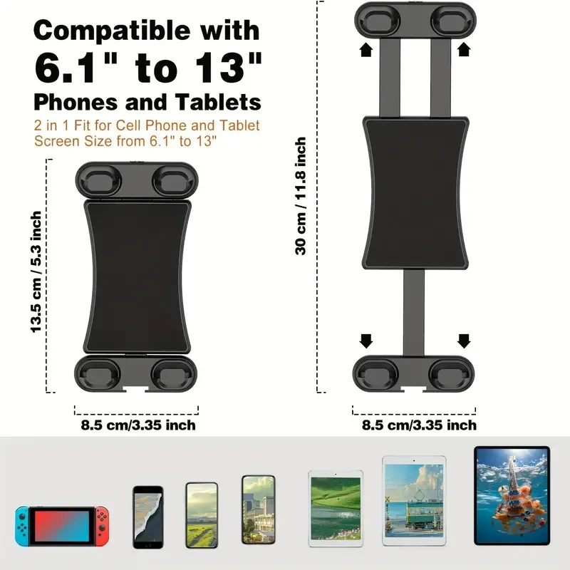 360° Swivel Tablet Wall Mount - Holder For 11.94-32.77cm Devices, Non-Slip & Adjustable Viewing Angles, Ideal For Kitchen, Office & More