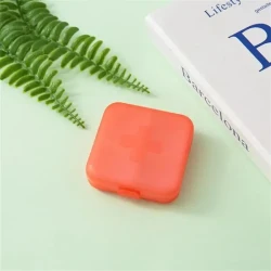 Portable Travel Pill Case with 4-Grid Organizer
