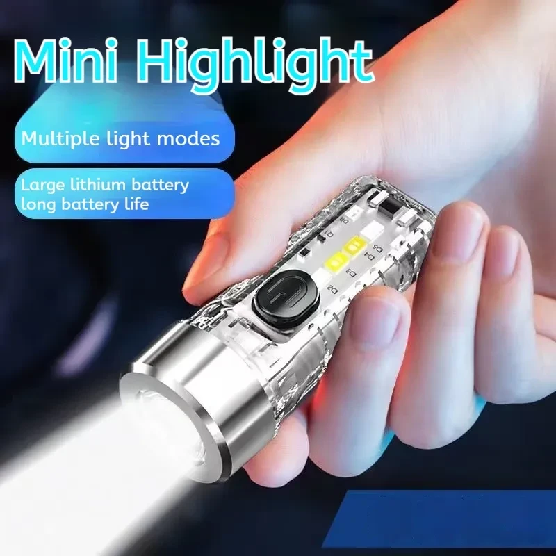 USB Rechargeable Mini Flashlight Keychain