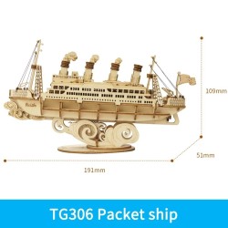 Robotime Boat & Ship Model 3D Wooden Puzzle Games Toys Assembly Kit For Children Kids Girls Birthday Christmas Gift Dropshipping
