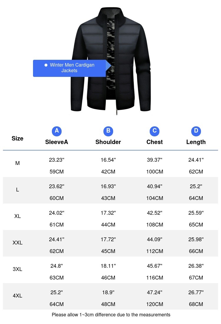 Men’s Winter Warm Fleece-Lined Cardigan Jacket