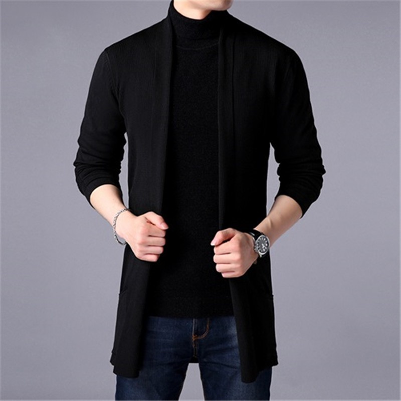Men’s Slim Long Knitted Sweater Coat