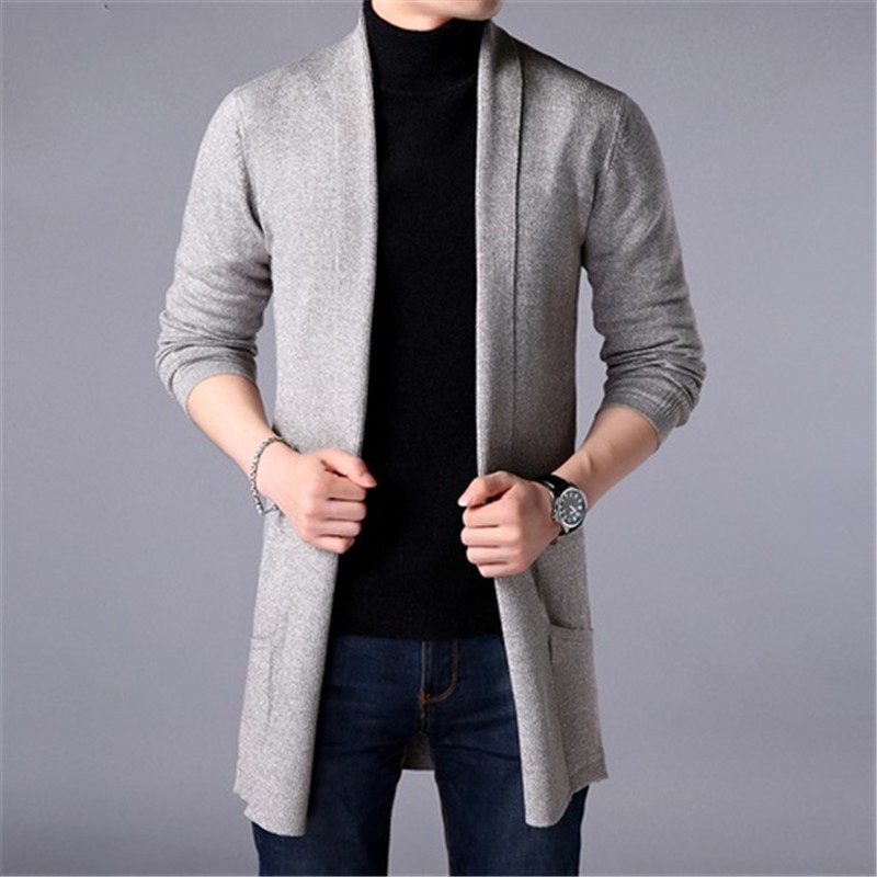Men’s Slim Long Knitted Sweater Coat