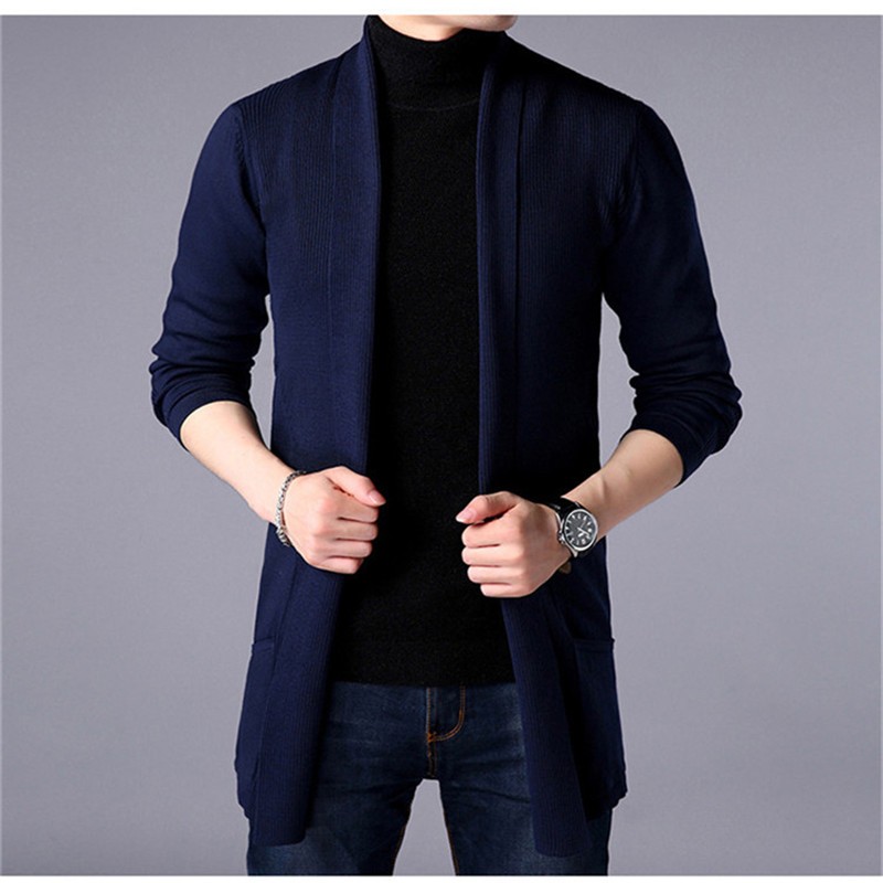 Men’s Slim Long Knitted Sweater Coat