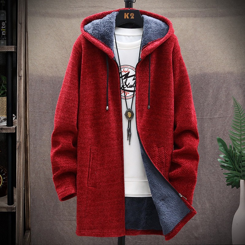 Men’s Slim Fit Hooded Knitted Sweater Coat