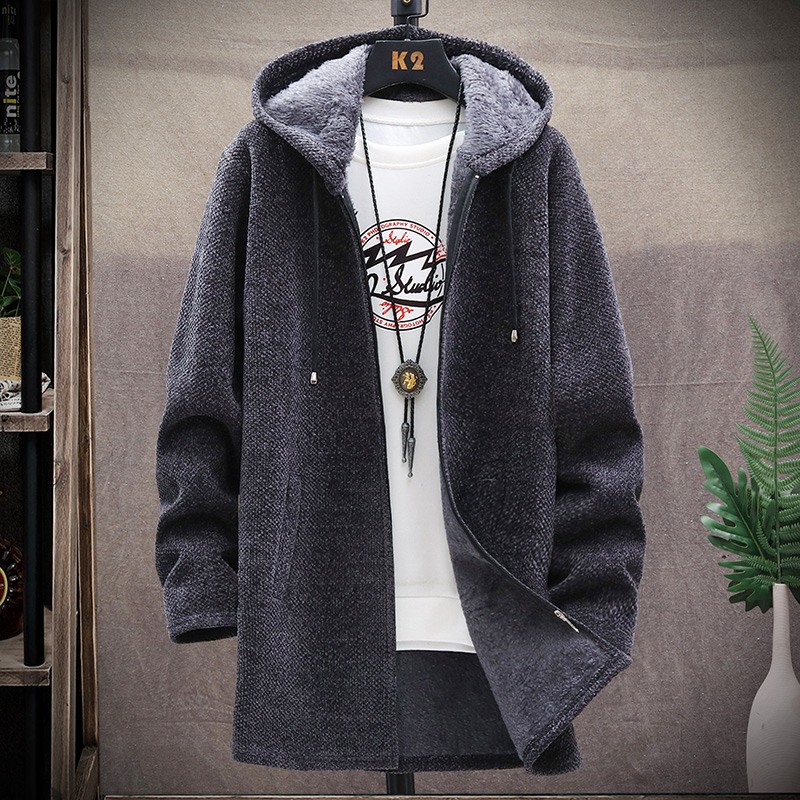 Men’s Slim Fit Hooded Knitted Sweater Coat
