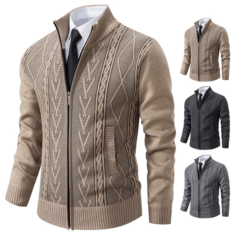 Men’s Cashmere Padded Knitted Sweater Coat Men’s Cashmere Padded Knitted Sweater Coat