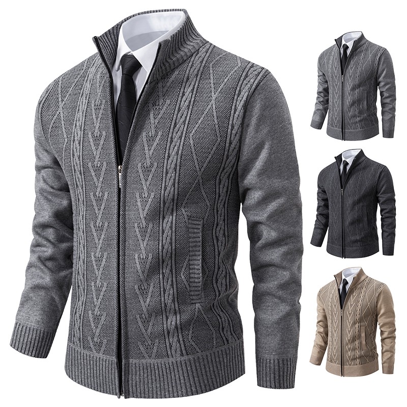 Men’s Cashmere Padded Knitted Sweater Coat Men’s Cashmere Padded Knitted Sweater Coat