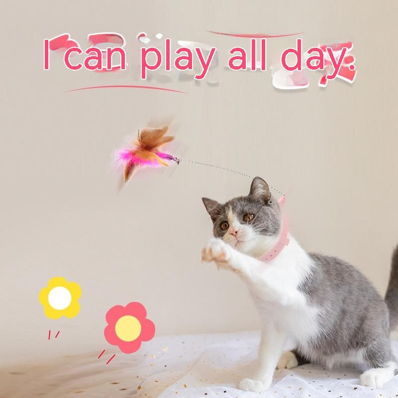 Cat Interactive Feather Collar Teaser Toy