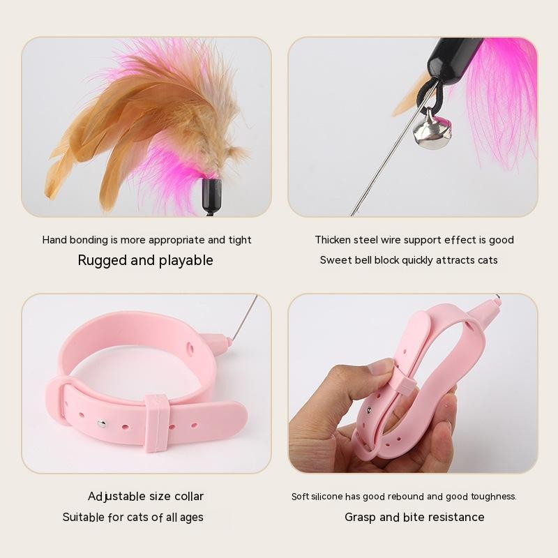 Cat Interactive Feather Collar Teaser Toy