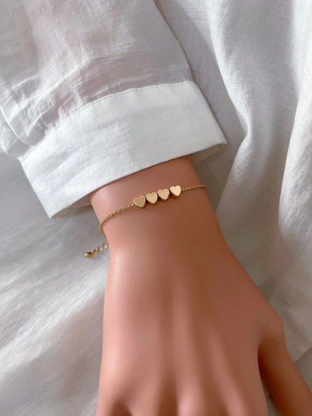[韓国人気ジュエリー] nff dot heart bracelet-ivory Fashion Jewelry Exquisite New Korean Fashion Temperament