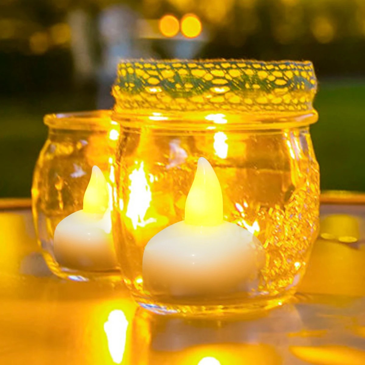 12Pcs Flickering Flameless LED Candles - Waterproof Floating Tea Lights
