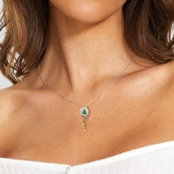 Christmas Tree Necklace S925 Sterling Silver Enamel Ins Style Christmas Gift