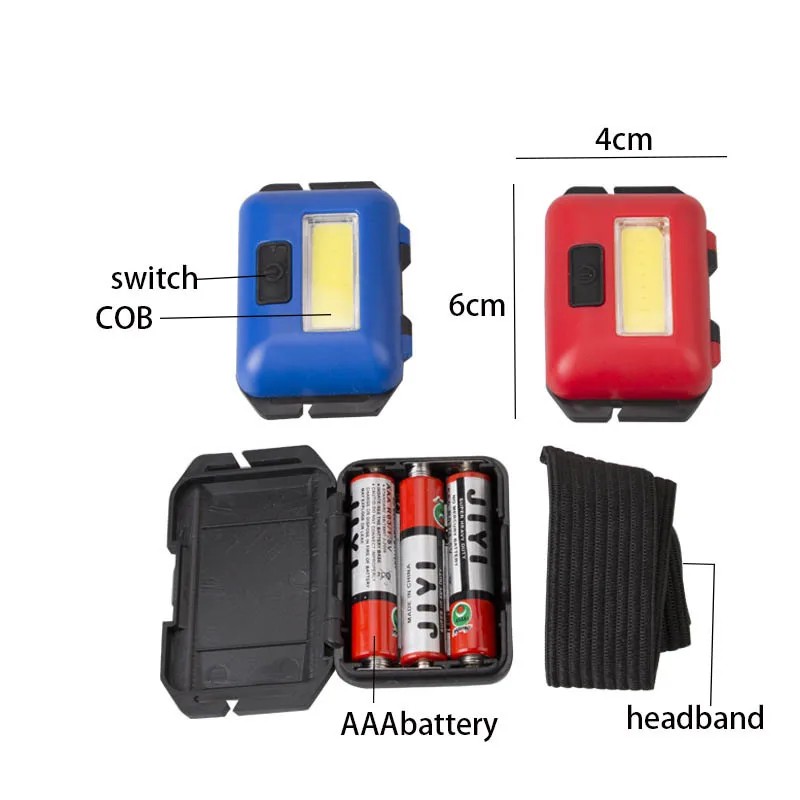 Mini 3W COB LED Headlight - 3 Modes Waterproof Headlamp Flashlight Torch for Outdoor Camping and Night Fishing