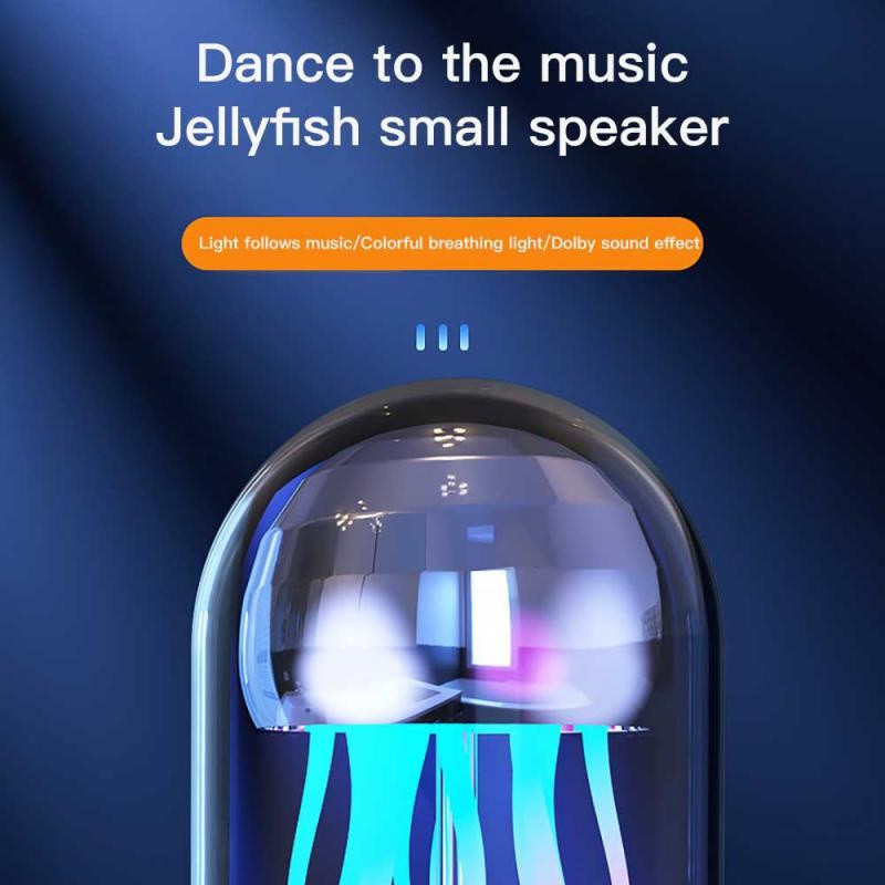 Creative 3in1 Colorful Jellyfish Lamp With Clock Luminous Portable Stereo Breathing Light Smart Decoration Bluetooth - compatible Speaker