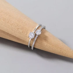 Fashionable Personality Light Luxury Exquisite Zircon Ring
