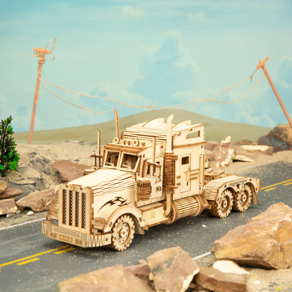 DIY Wood Puzzle Toy Truck Assembly Model Stereo Puzzle Craft Suitable For Kids Adult Gift
