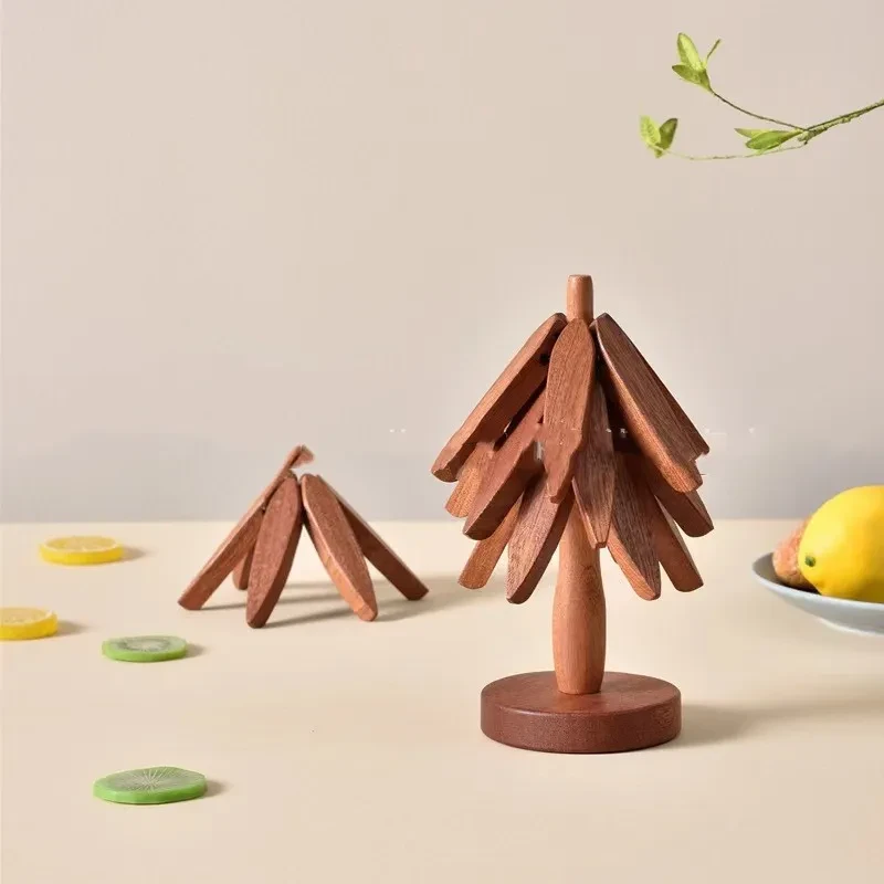 Artisanal Wooden Coasters Trivets Set
