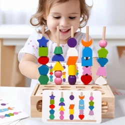 Puzzle Shape Matching Children's Educational Play Set Chunky Wooden Puzzle Toy