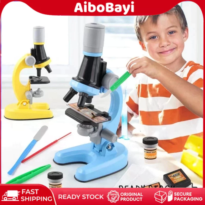【24H】1200X Microscope Biology Toys Microscope LED Kit Lab Home School Educational Science Toys for Kids/Educational Toys