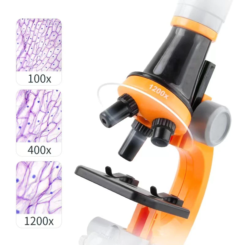【24H】1200X Microscope Biology Toys Microscope LED Kit Lab Home School Educational Science Toys for Kids/Educational Toys