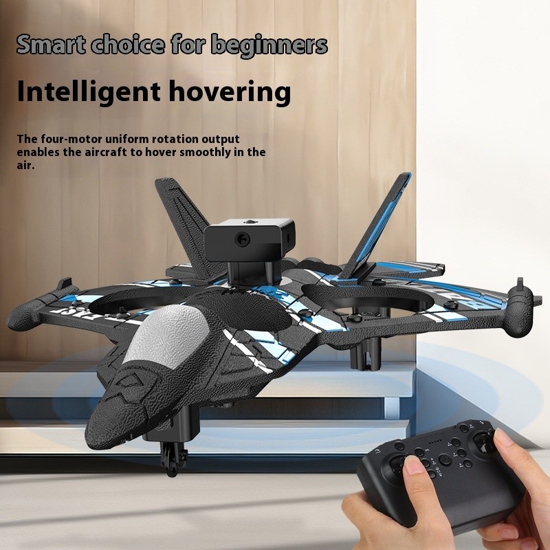 1pc L0712 Upgraded Fighter Shaped Quadcopter Drone, LED Lights, 1574.8inch Control Range, 3149.61inch Altitude, 6.5m/s Speed, USB Rechargeable, 6-8min Flight Time, One-Button Return, Headless Mode, 360° Tumbling Stunts, Ideal for Christmas & Easter Gifts