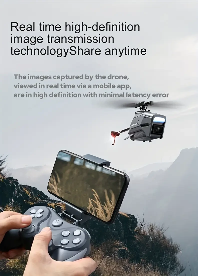 1pc L1 Helicopter Drone with Dual 8K Cameras, 720p Video Resolution, 120° Wide Angle, 30° Adjustable, Easy Remote Control, Wireless App Operation, 12-15 Min Flight Time, 1968.5inch Max Altitude, 5m/s Speed, for Beginners, with Backup Propeller & Storage B