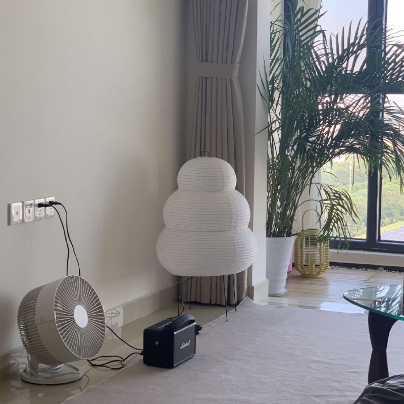 Japanese Style LED Rice Paper Desk Lamp - Tricolor Dimming Home Art Decoration Lamp for Living Room, Hotel, Bedroom, Bedside Night Light