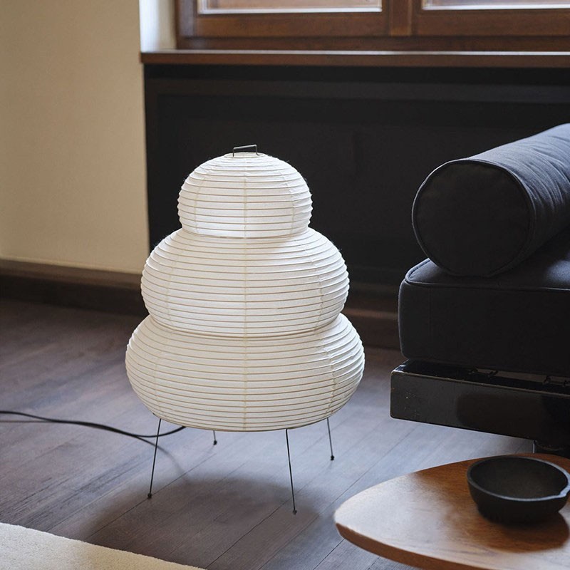 Japanese Style LED Rice Paper Desk Lamp - Tricolor Dimming Home Art Decoration Lamp for Living Room, Hotel, Bedroom, Bedside Night Light