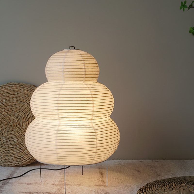 Japanese Style LED Rice Paper Desk Lamp - Tricolor Dimming Home Art Decoration Lamp for Living Room, Hotel, Bedroom, Bedside Night Light