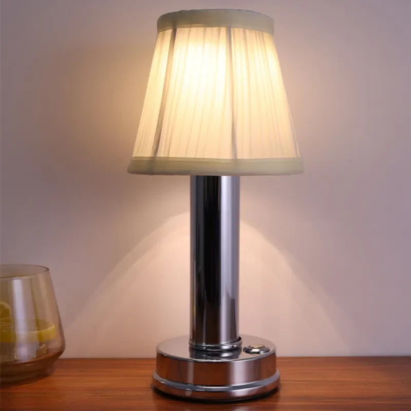LED Cordless Desk Lamp - Touch Control and Rechargeable Modernist Art Deco Lamp with 3 Color Temperatures and Adjustable Brightness