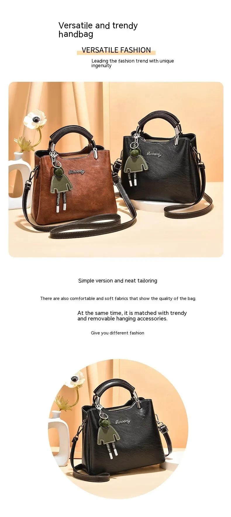 Simple Retro Small Handbag Women