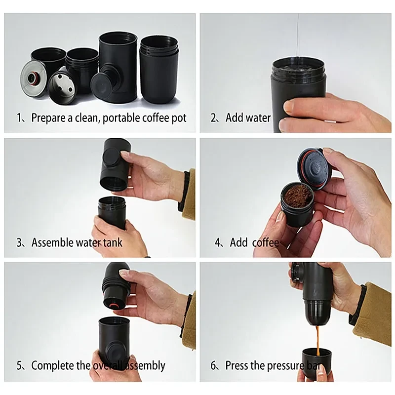Condensed portable mini coffee machine