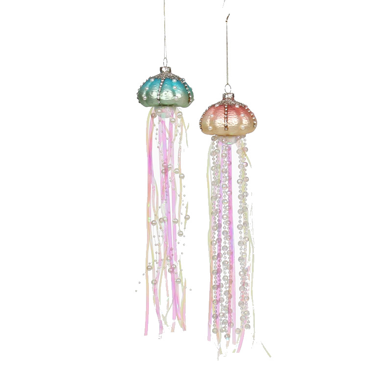 Glass Pearl Jellyfish Pendant For Christmas Tree Decoration