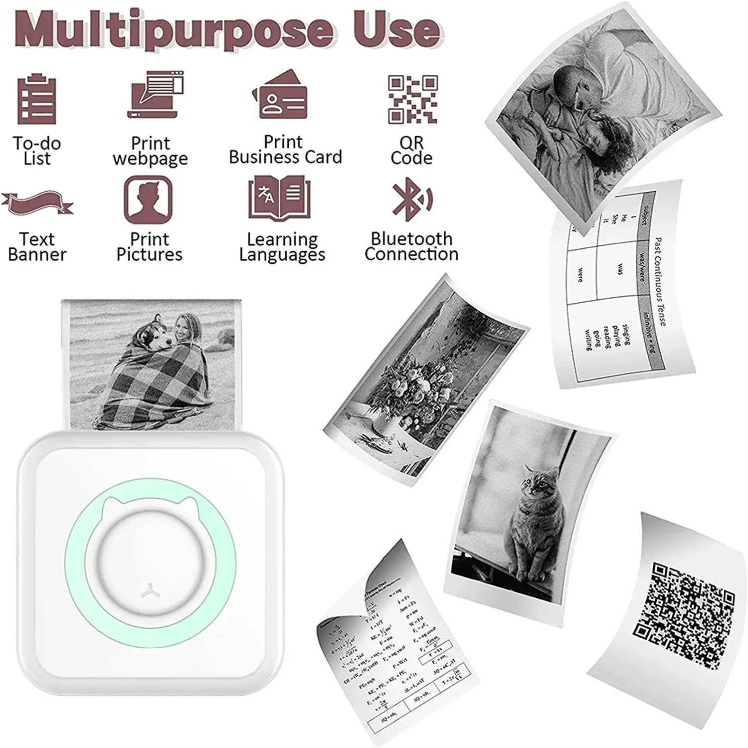 Mini Pocket Printer For Students Portable Home Small Label Photo Bluetooth Thermal Printer